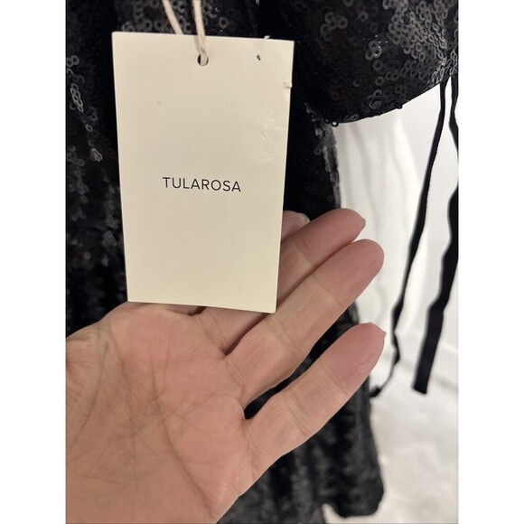 New Tularosa Deja Mini Dress in Black Sequin Embellished Women's Size Small - Picture 8 of 12